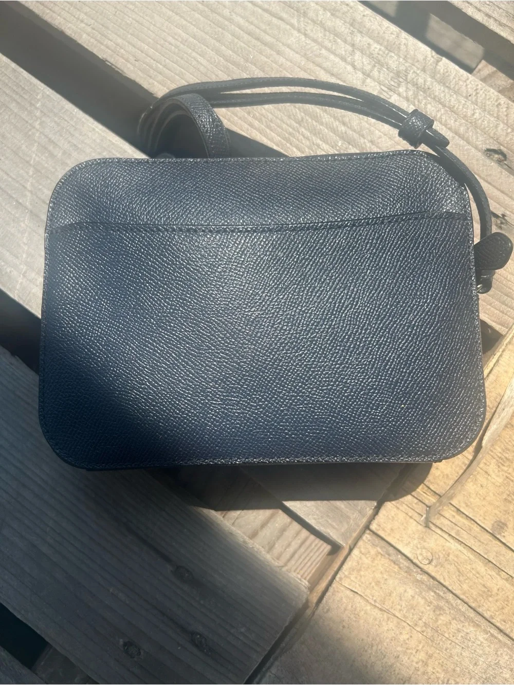 Coach Desert Moon & Stars Appliqué Camera Crossbody Black Pebbled Leather Rare - Picture 3 of 4